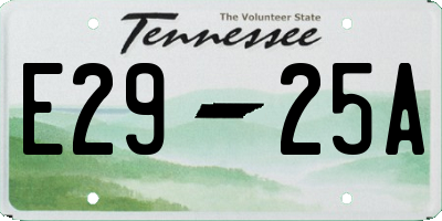TN license plate E2925A
