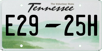 TN license plate E2925H