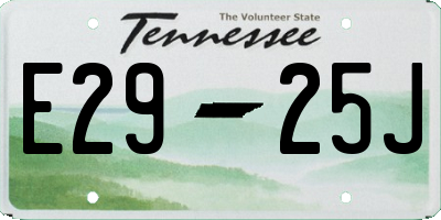 TN license plate E2925J