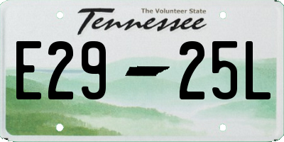 TN license plate E2925L