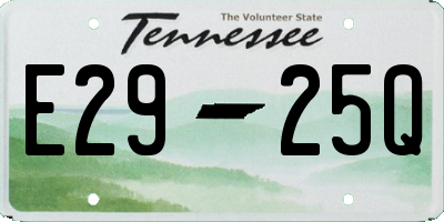 TN license plate E2925Q