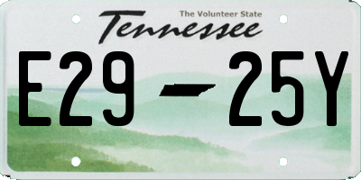 TN license plate E2925Y