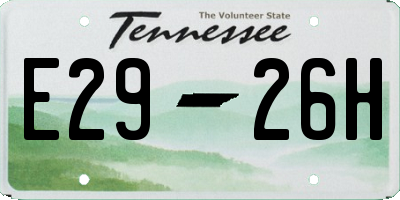 TN license plate E2926H