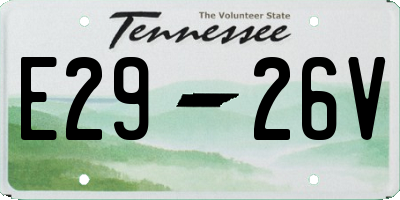 TN license plate E2926V