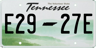TN license plate E2927E