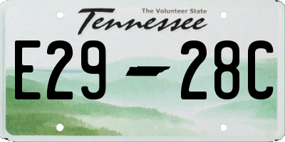 TN license plate E2928C