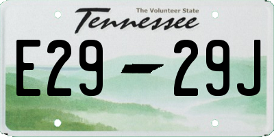 TN license plate E2929J