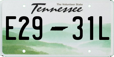 TN license plate E2931L