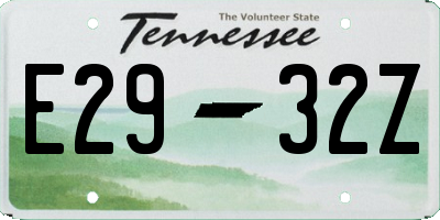 TN license plate E2932Z