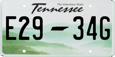 TN license plate E2934G
