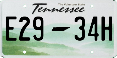 TN license plate E2934H