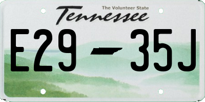 TN license plate E2935J