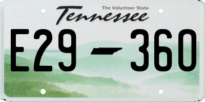 TN license plate E2936O