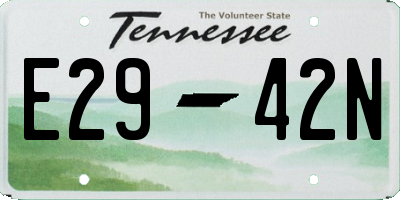 TN license plate E2942N