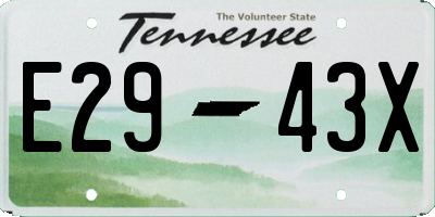 TN license plate E2943X