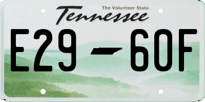 TN license plate E2960F
