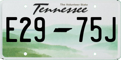 TN license plate E2975J