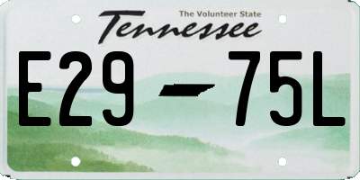 TN license plate E2975L
