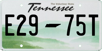 TN license plate E2975T