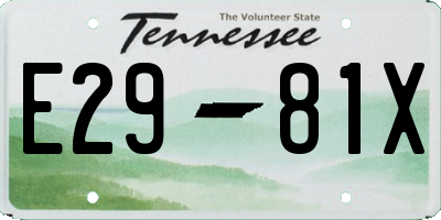 TN license plate E2981X