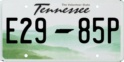 TN license plate E2985P