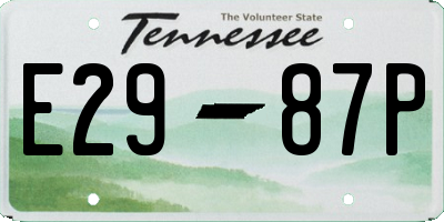 TN license plate E2987P