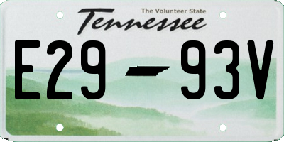 TN license plate E2993V