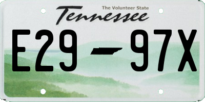 TN license plate E2997X