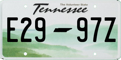 TN license plate E2997Z