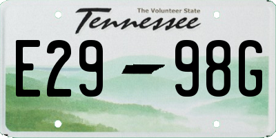 TN license plate E2998G