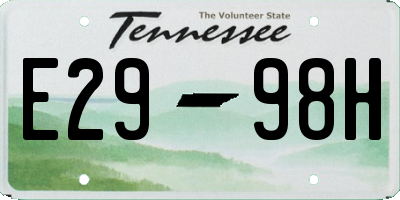 TN license plate E2998H