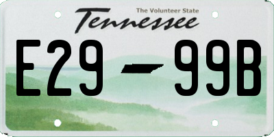 TN license plate E2999B