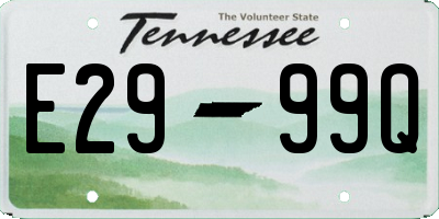 TN license plate E2999Q
