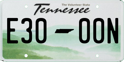 TN license plate E3000N