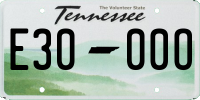 TN license plate E3000O