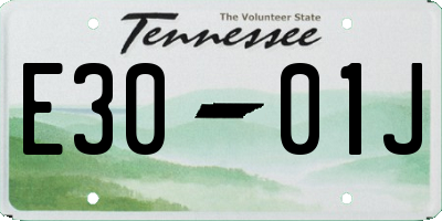 TN license plate E3001J