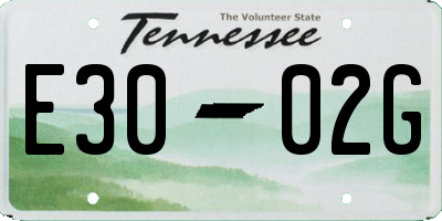 TN license plate E3002G