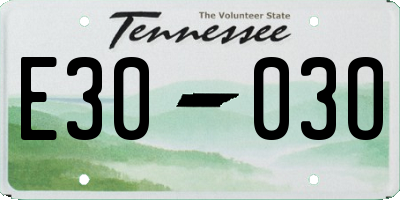 TN license plate E3003O