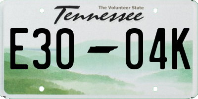 TN license plate E3004K