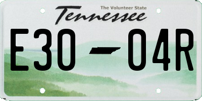 TN license plate E3004R