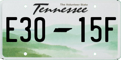 TN license plate E3015F