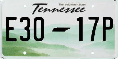 TN license plate E3017P