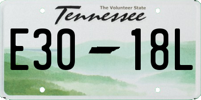 TN license plate E3018L