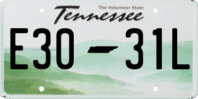 TN license plate E3031L