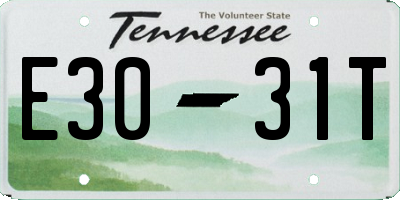 TN license plate E3031T