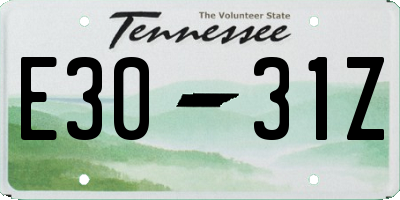 TN license plate E3031Z