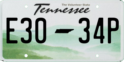 TN license plate E3034P