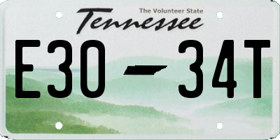 TN license plate E3034T