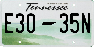 TN license plate E3035N