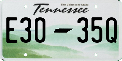 TN license plate E3035Q